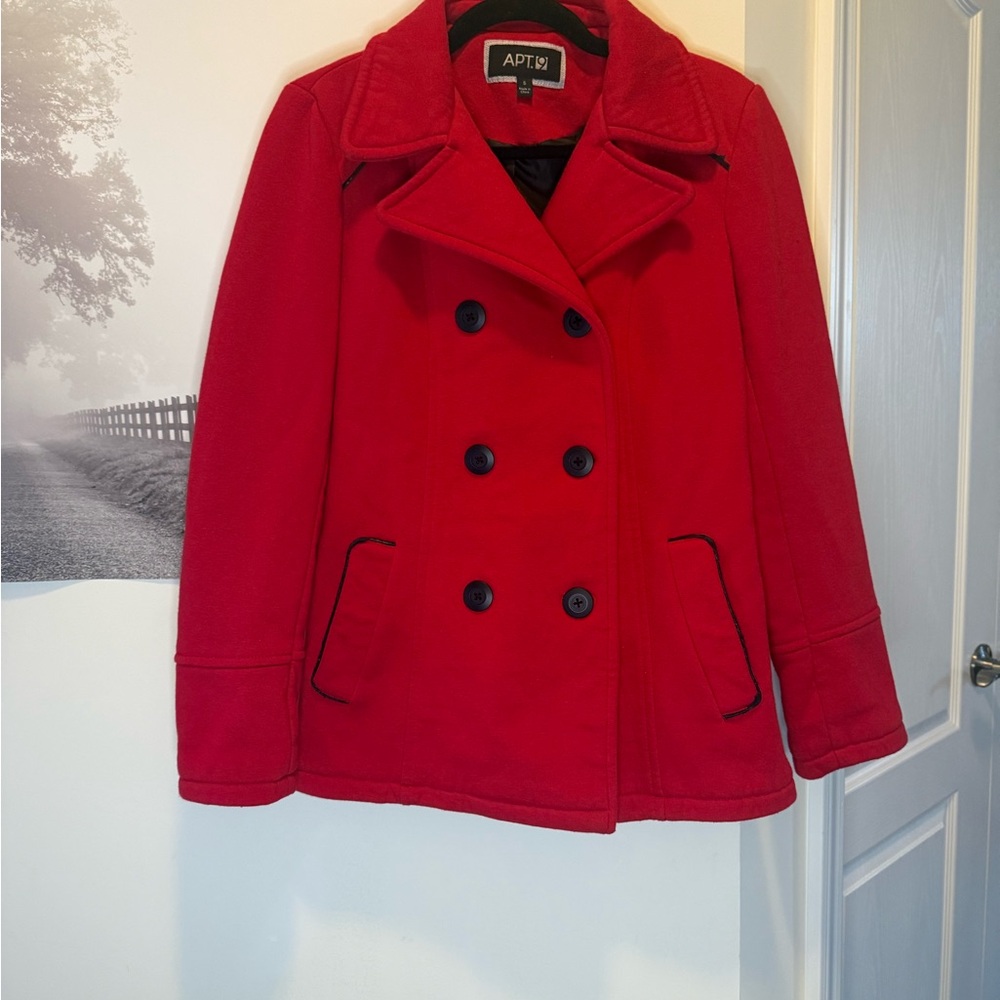 Apt. 9 Women's Vibrant Red Peacoat